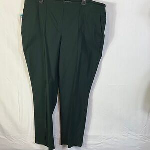 Hilary Radley Tummy Control Green Pull On Dress Pants 29 Inch Inseam Size 2X